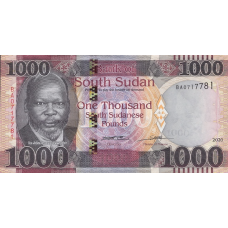 P17a South Sudan 1000 Pounds Year 2020